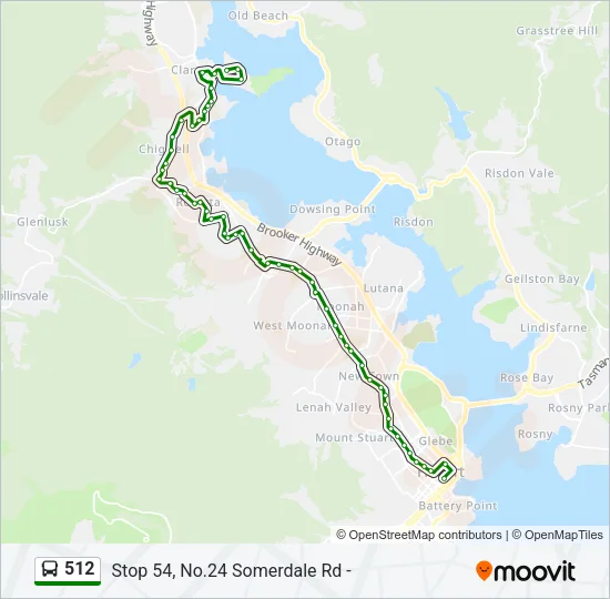 512 Bus Line Map