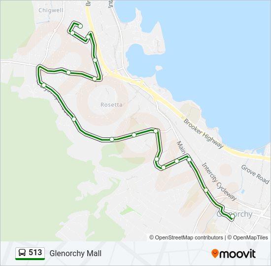 513 Bus Line Map