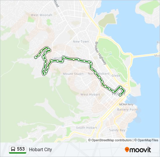 553 bus Line Map