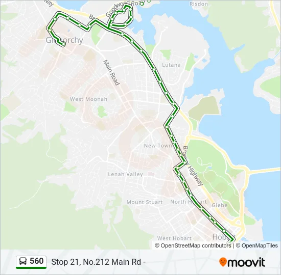 560 Bus Line Map