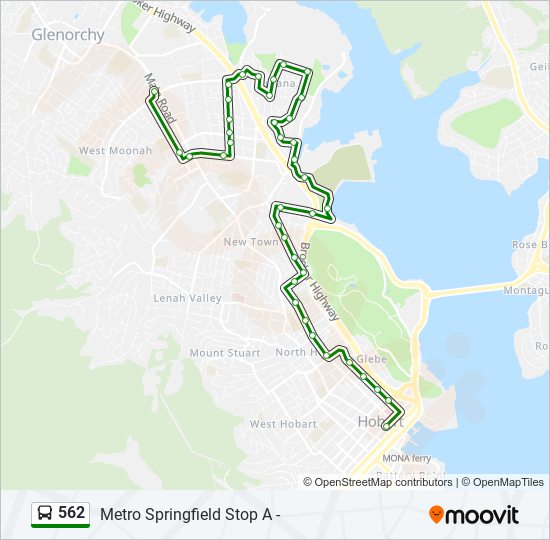 Mapa de 562 de autobús