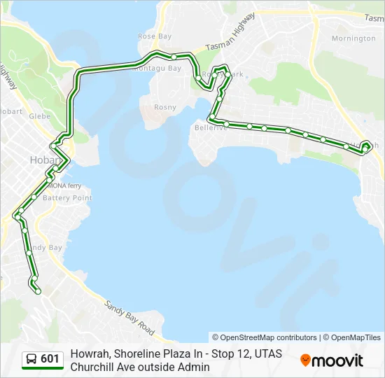601 Bus Line Map