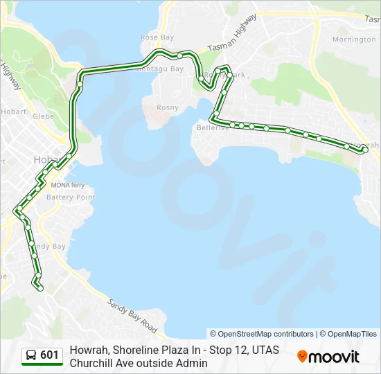 601 Bus Line Map