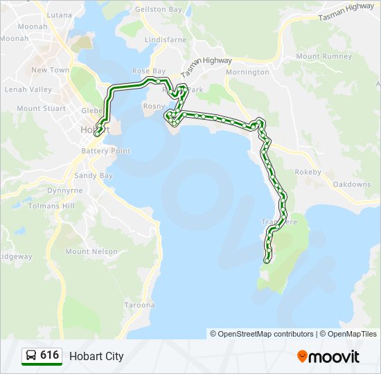 Mapa de 616 de autobús