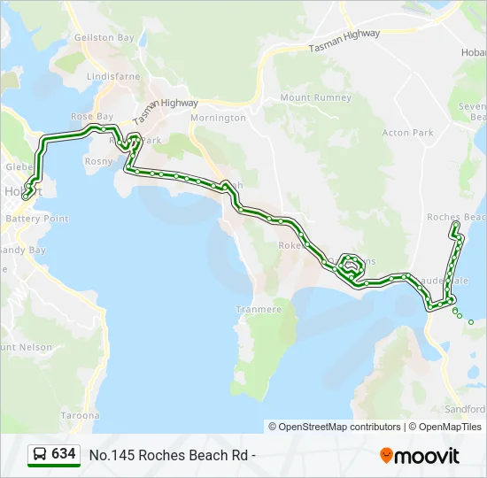 634 Bus Line Map