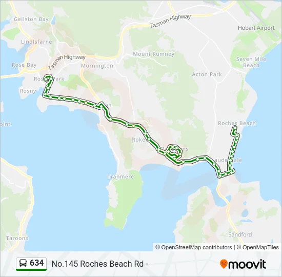 634 Bus Line Map