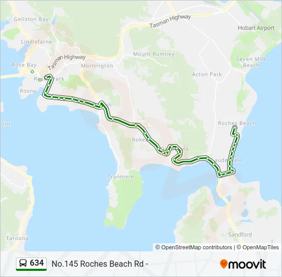 634 Bus Line Map