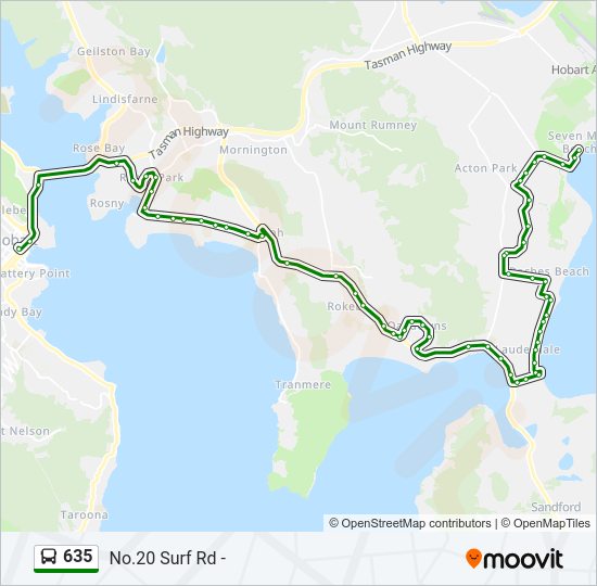 635 bus Line Map