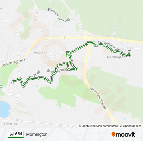 654 Bus Line Map
