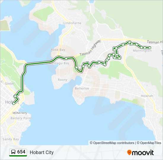 654 Bus Line Map