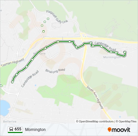 Mapa de 655 de autobús