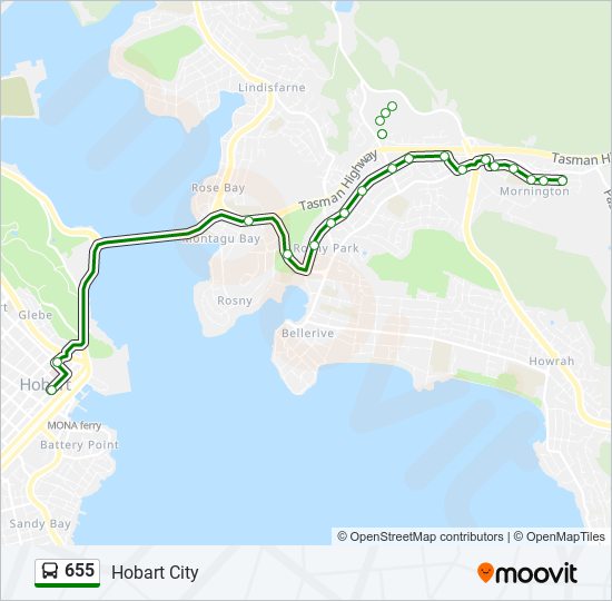 Mapa de 655 de autobús