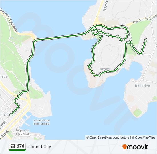 Mapa de 676 de autobús