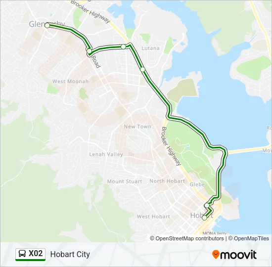 X02 Bus Line Map