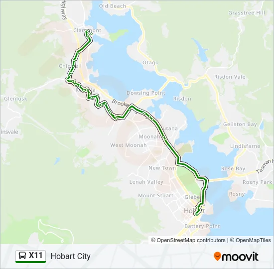 X11 Bus Line Map