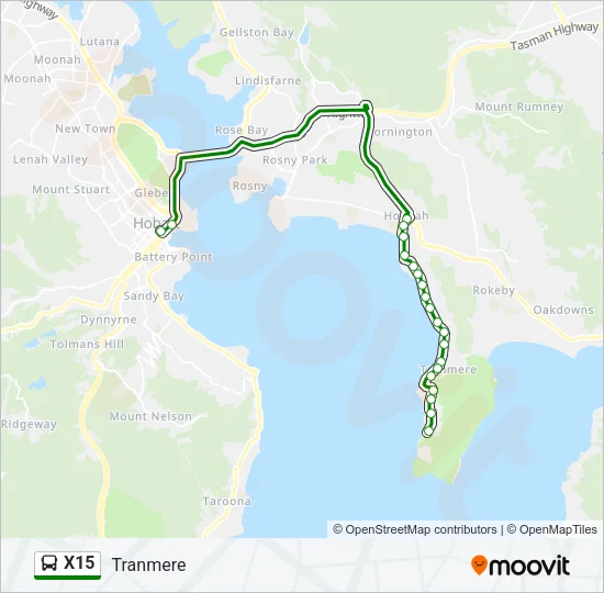 X15 Bus Line Map