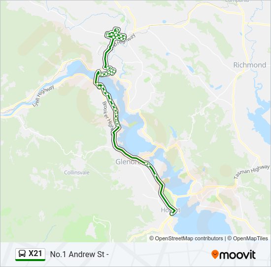 X21 Bus Line Map