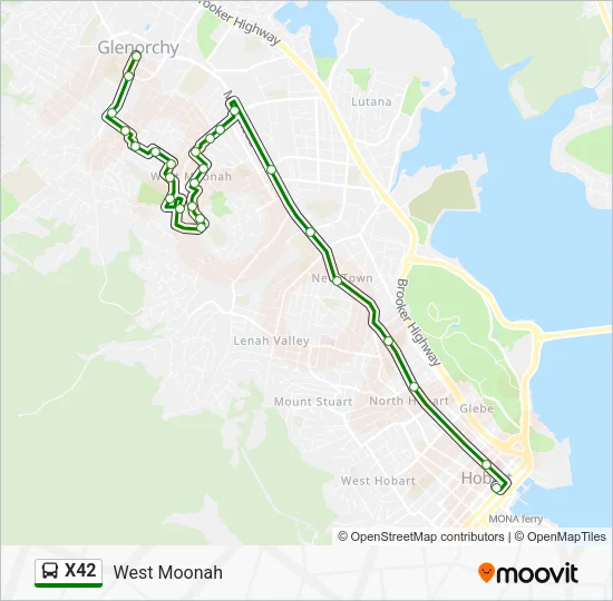 X42 Bus Line Map