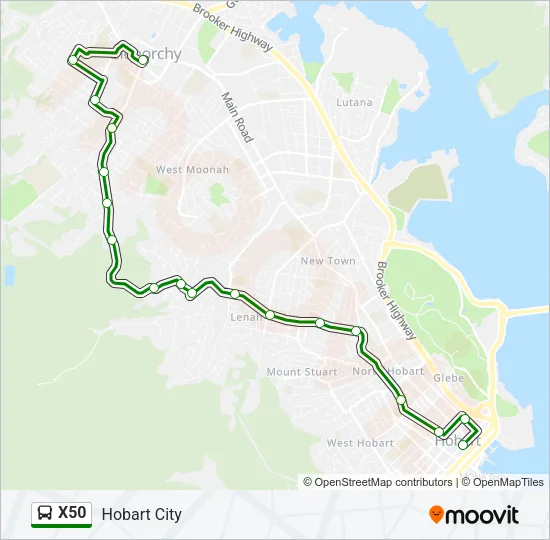 X50 Bus Line Map