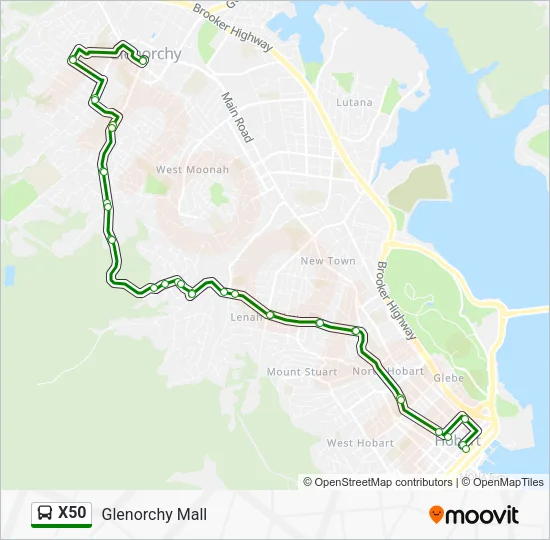 X50 Bus Line Map