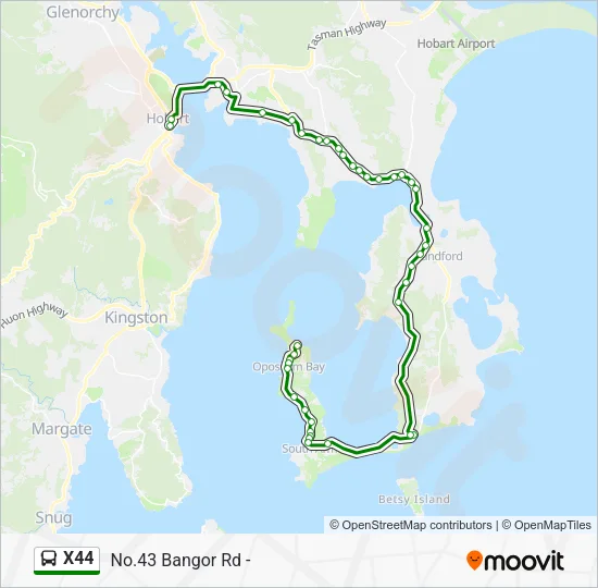 X44 Bus Line Map