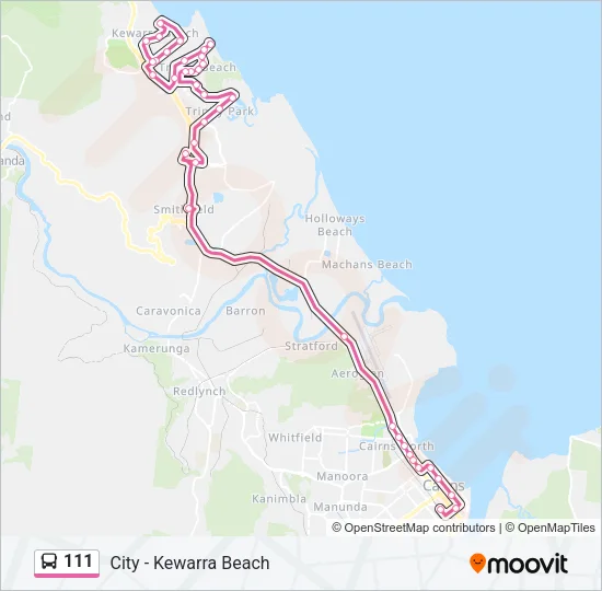 111 Bus Line Map