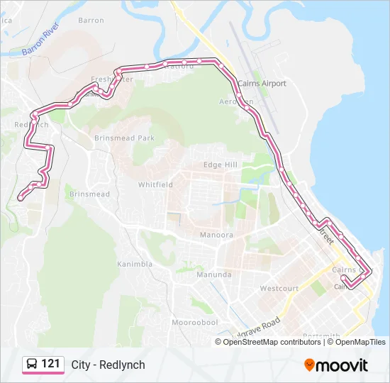 121 Bus Line Map
