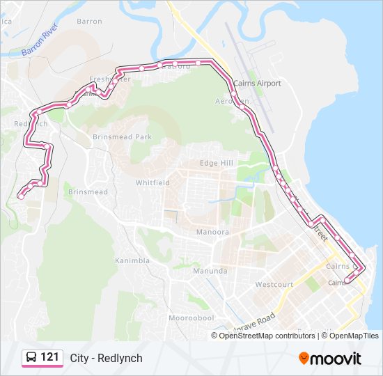 121 bus Line Map