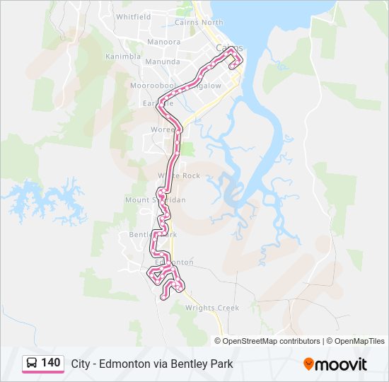 140 bus Line Map