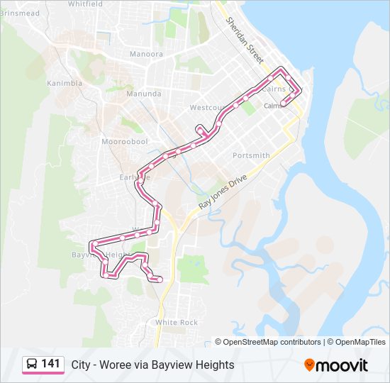 141 bus Line Map