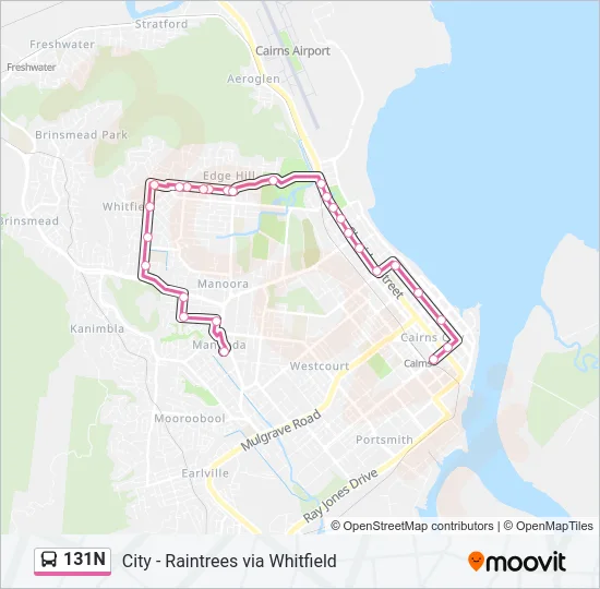 131N Bus Line Map