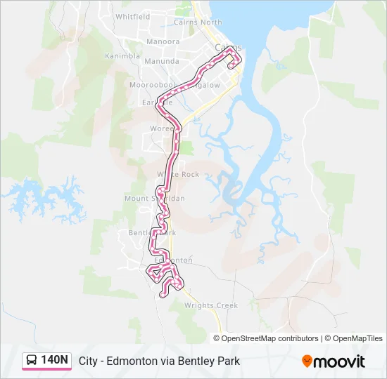 140N Bus Line Map