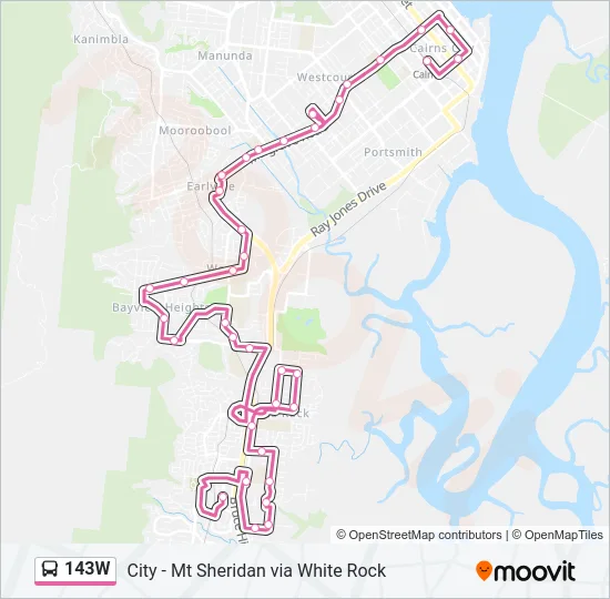 143W Bus Line Map