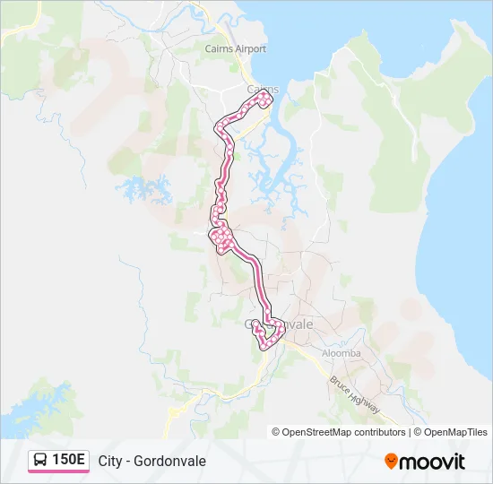 150E Bus Line Map