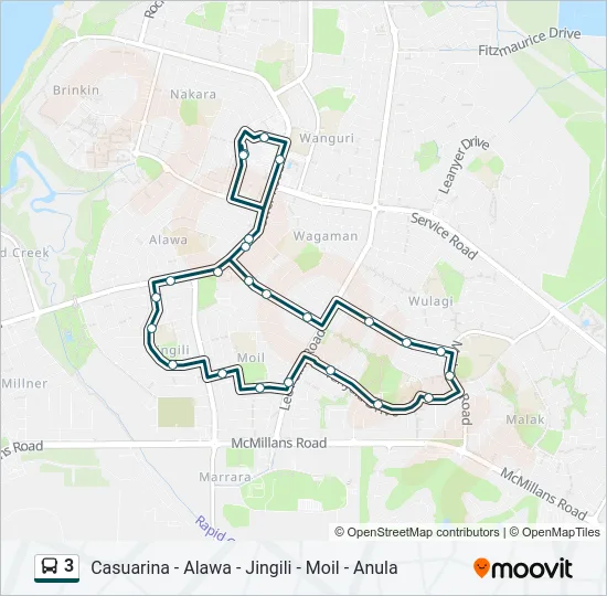 3 Bus Line Map