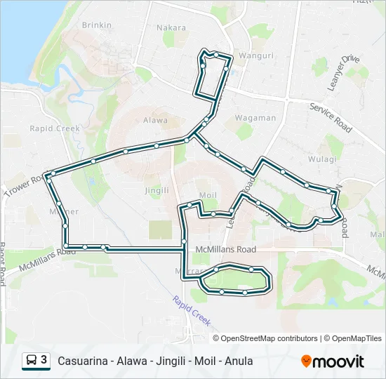 3 Bus Line Map