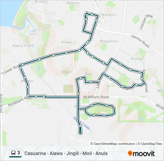 3 Bus Line Map