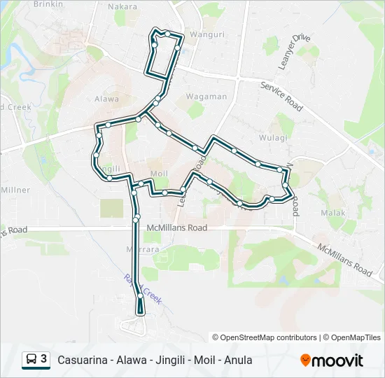3 Bus Line Map