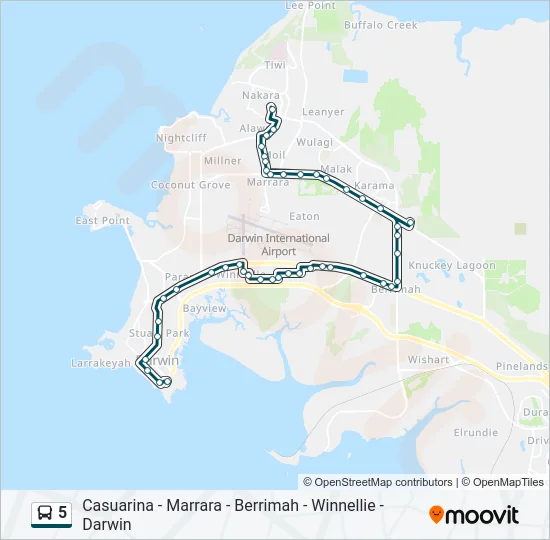 5 Bus Line Map