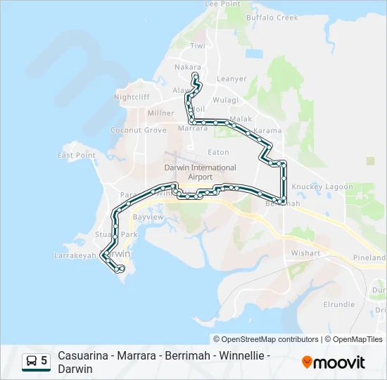 5 Bus Line Map