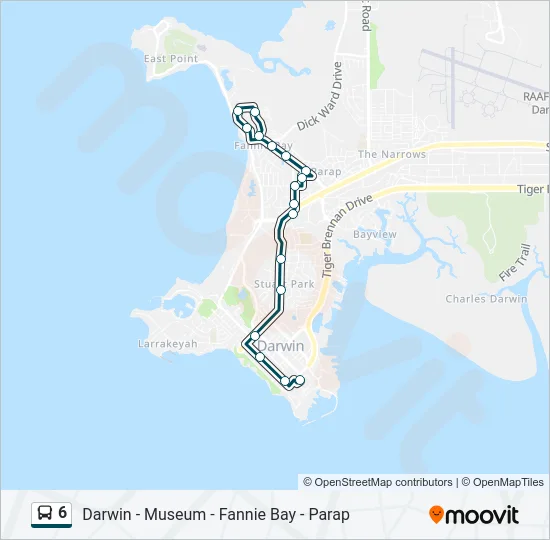 6 Bus Line Map