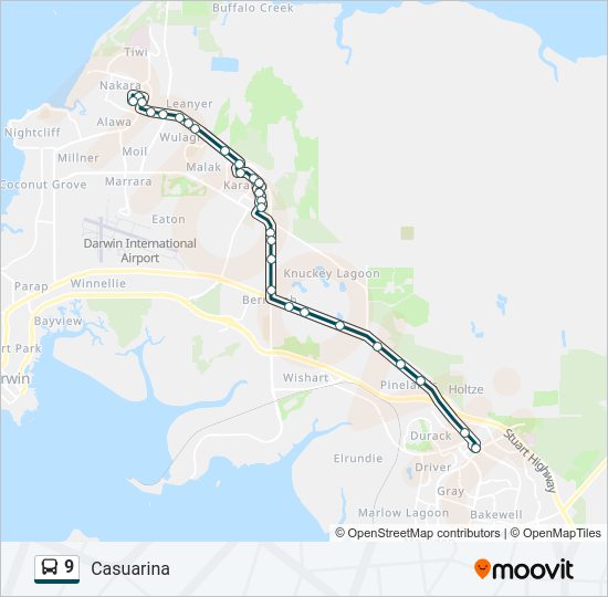 9 bus Line Map