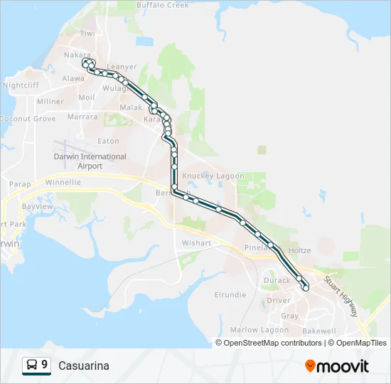 9 Bus Line Map