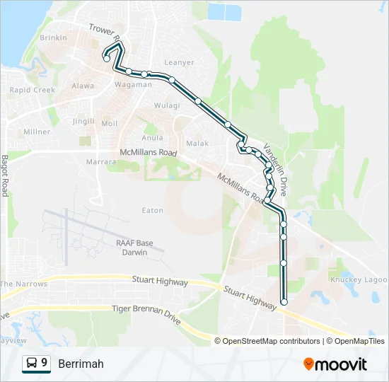 9 Bus Line Map