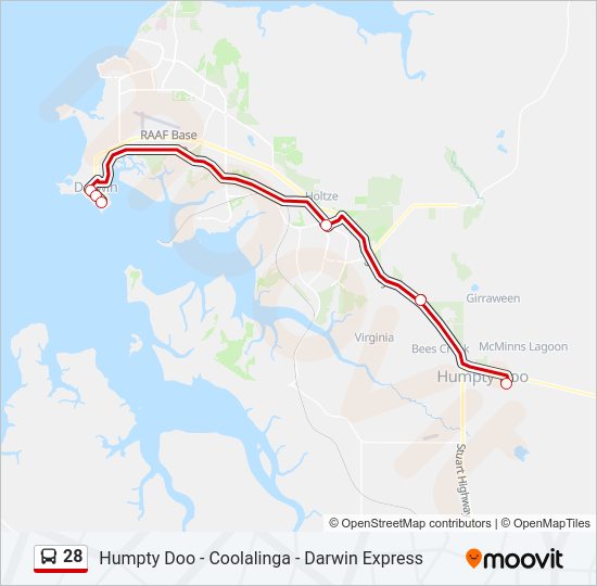 28 bus Line Map