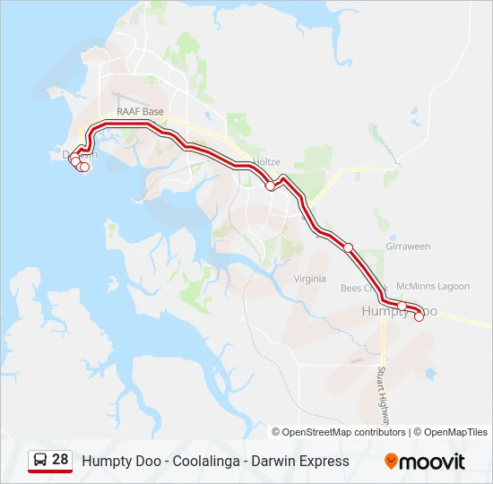 28 Bus Line Map