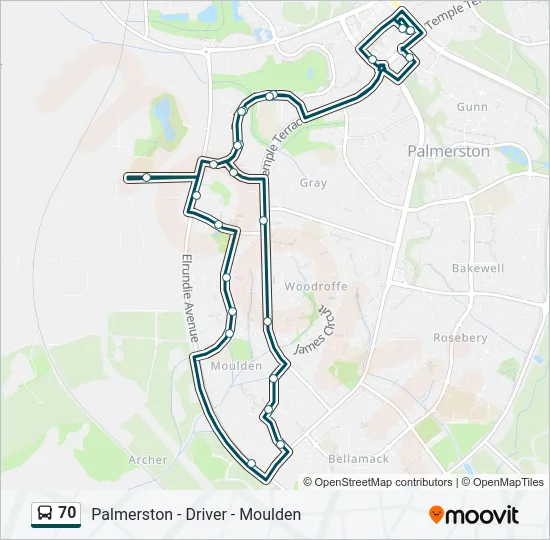70 Bus Line Map