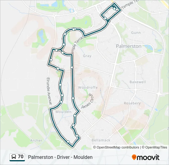 70 Bus Line Map