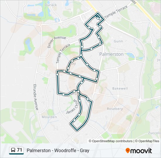 71 Bus Line Map