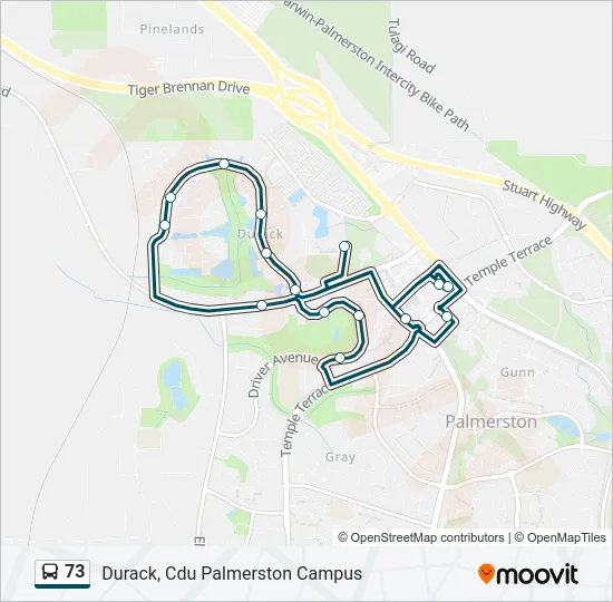 73 Bus Line Map